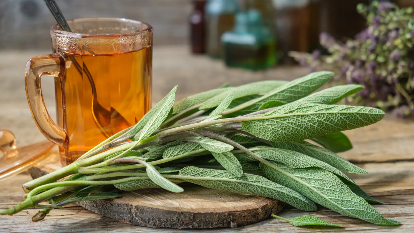herbal tea with cut herbs