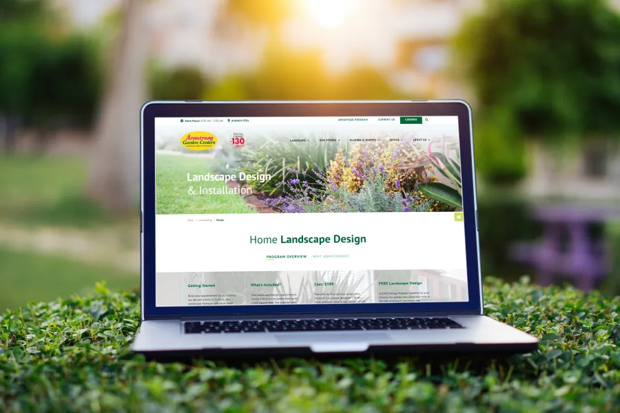 image of computer showing how to book Armstrong landscape design