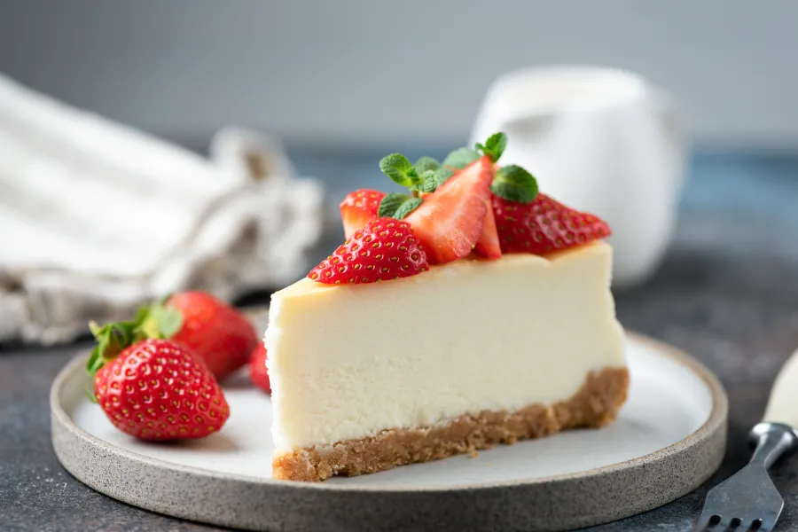 strawberries on cheesecake